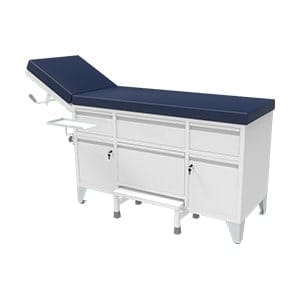 Patient examination couch designed to adjust headrest with gas spring
