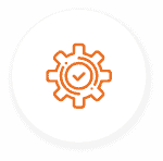 An isolated Orange Colour Production Icon displayed inside the Grey Circle