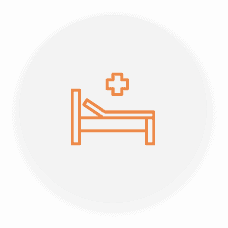 Vector Illustration of Hospital bed icon in Orange Colour